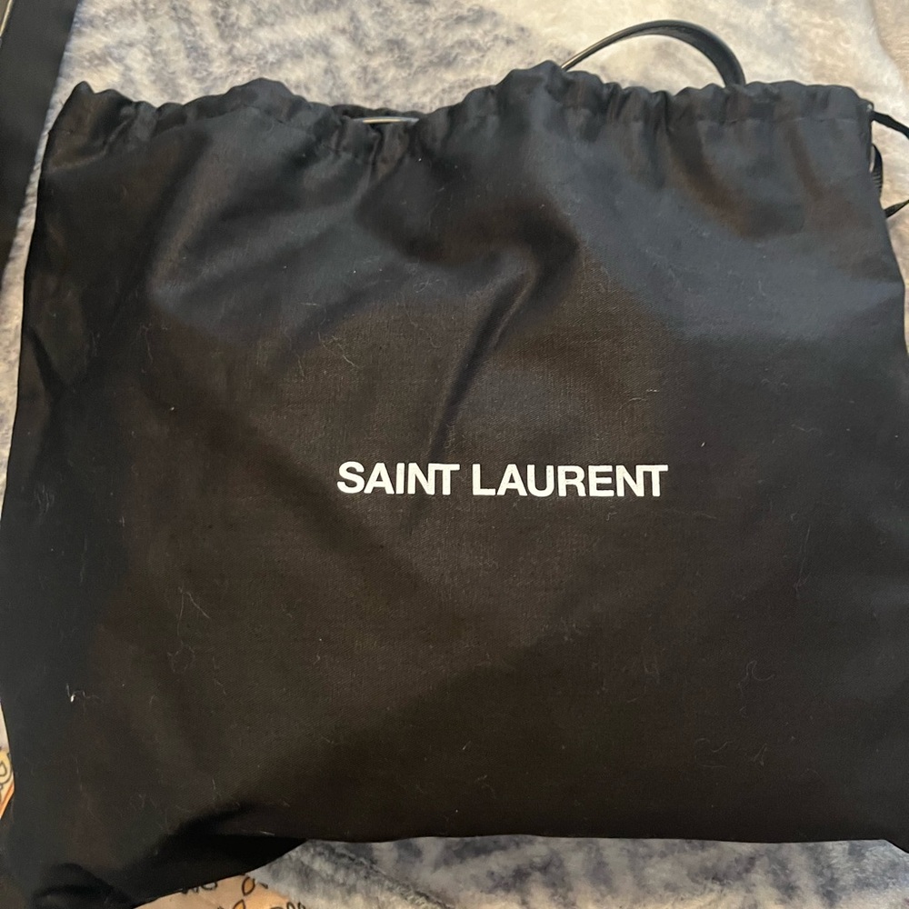 Saint Laurent Black Chevron Crossbody with Gold Logo - Picture 8 of 15